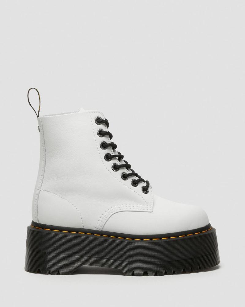 Women's Dr Martens 1460 Pascal Max Leather Platform Boots White | AU 231HAP